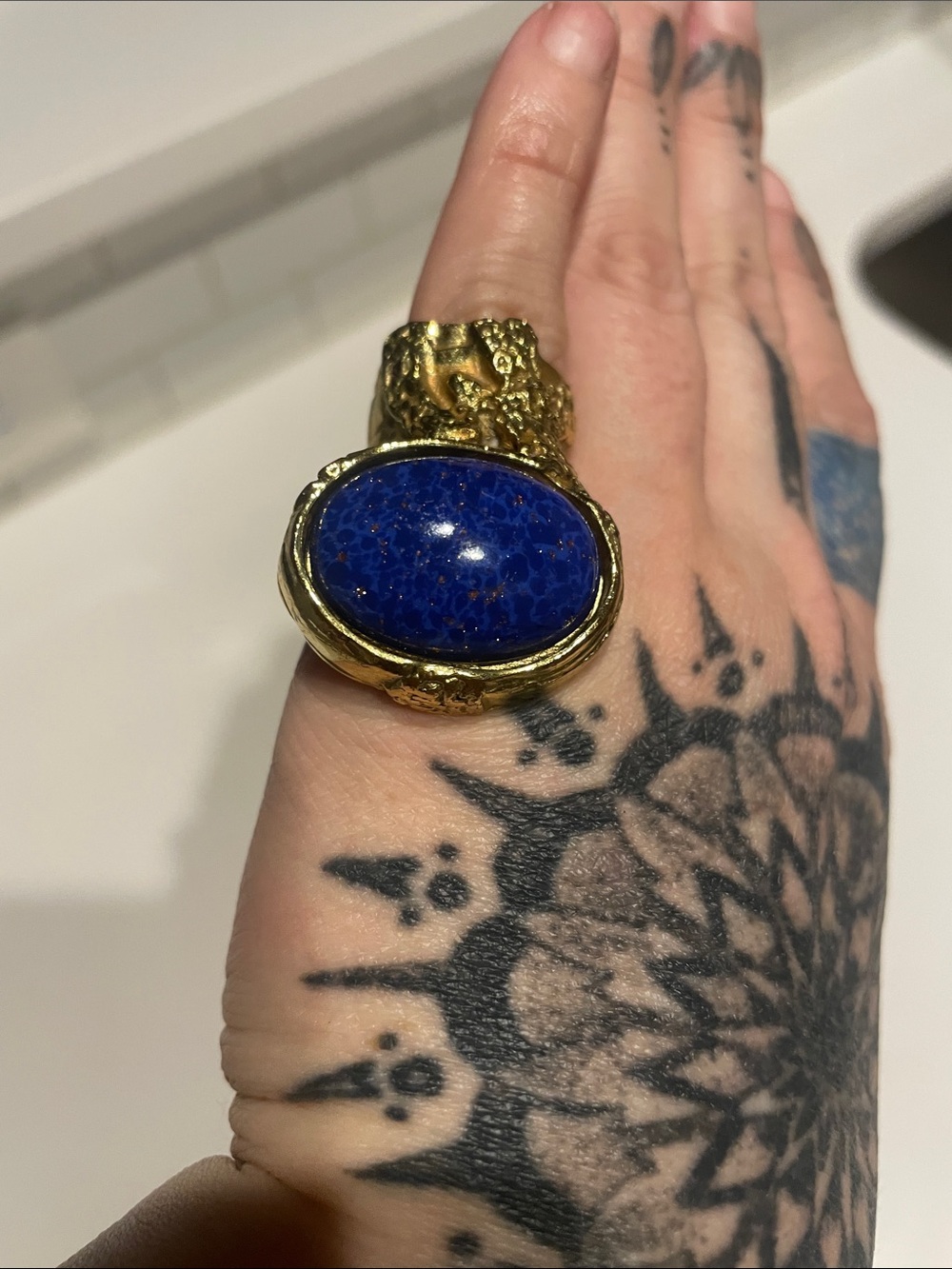 YSL artsy ring with blue lapis